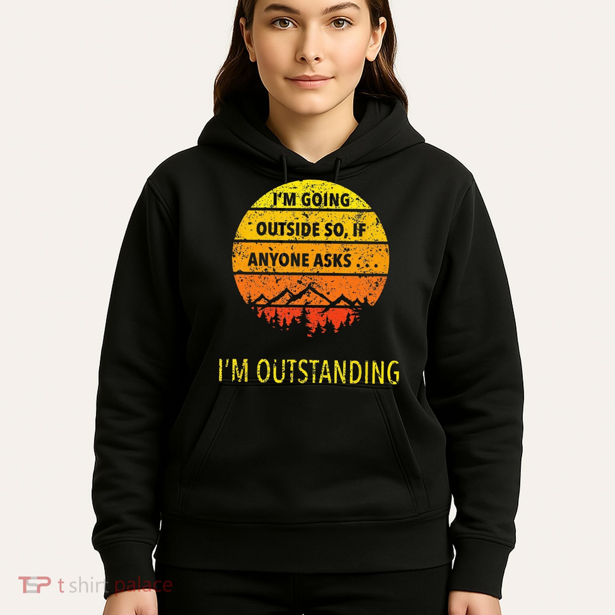 Funny Outdoor Dad Joke Pun Im Outstanding Hoodie