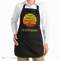 Funny Outdoor Dad Joke Pun Im Outstanding Apron thumb 2