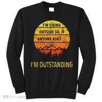 Funny Outdoor Dad Joke Pun Im Outstanding Sweatshirt thumb 0