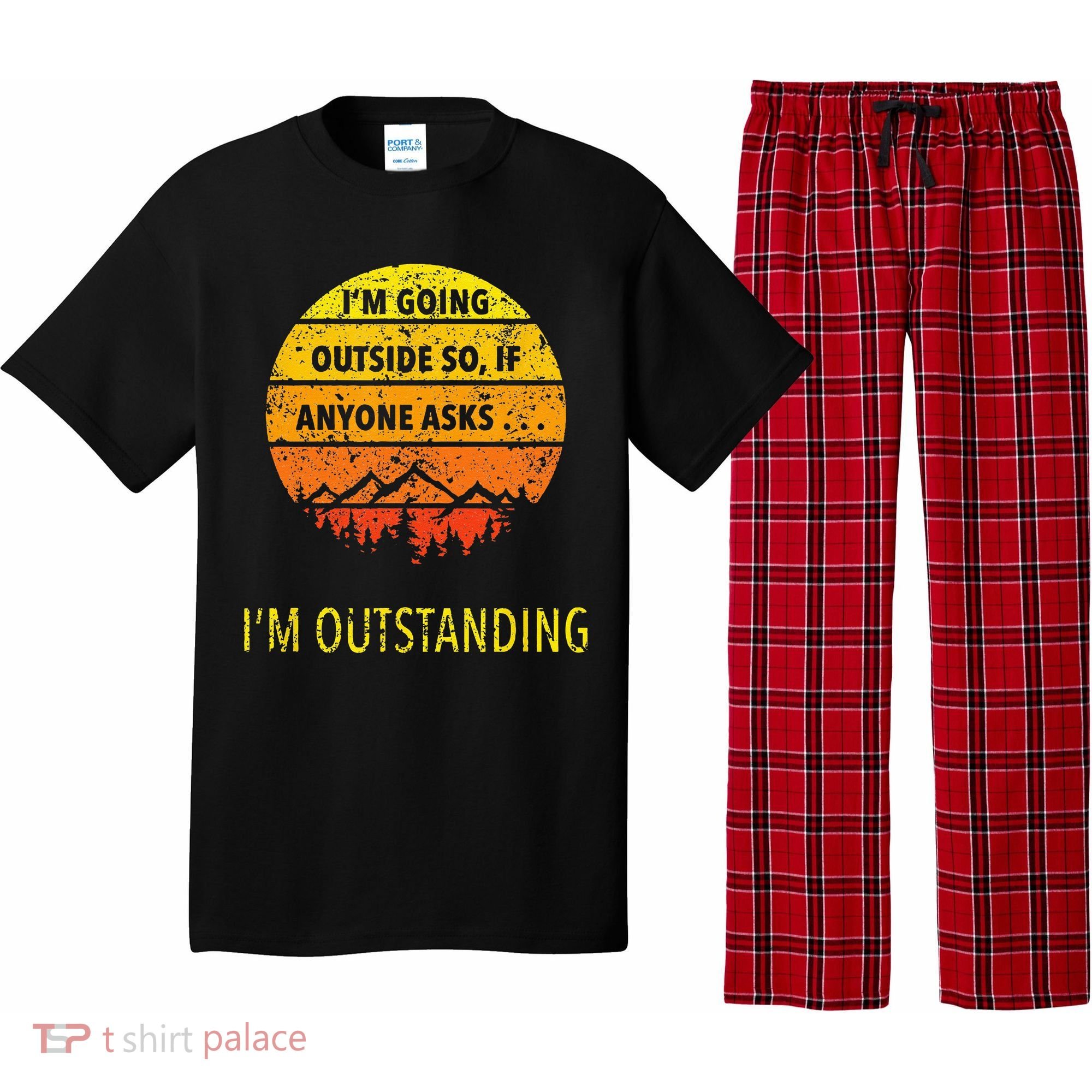 Funny Outdoor Dad Joke Pun Im Outstanding Pajama Set