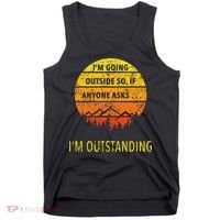 Funny Outdoor Dad Joke Pun Im Outstanding Tank Top thumb 0