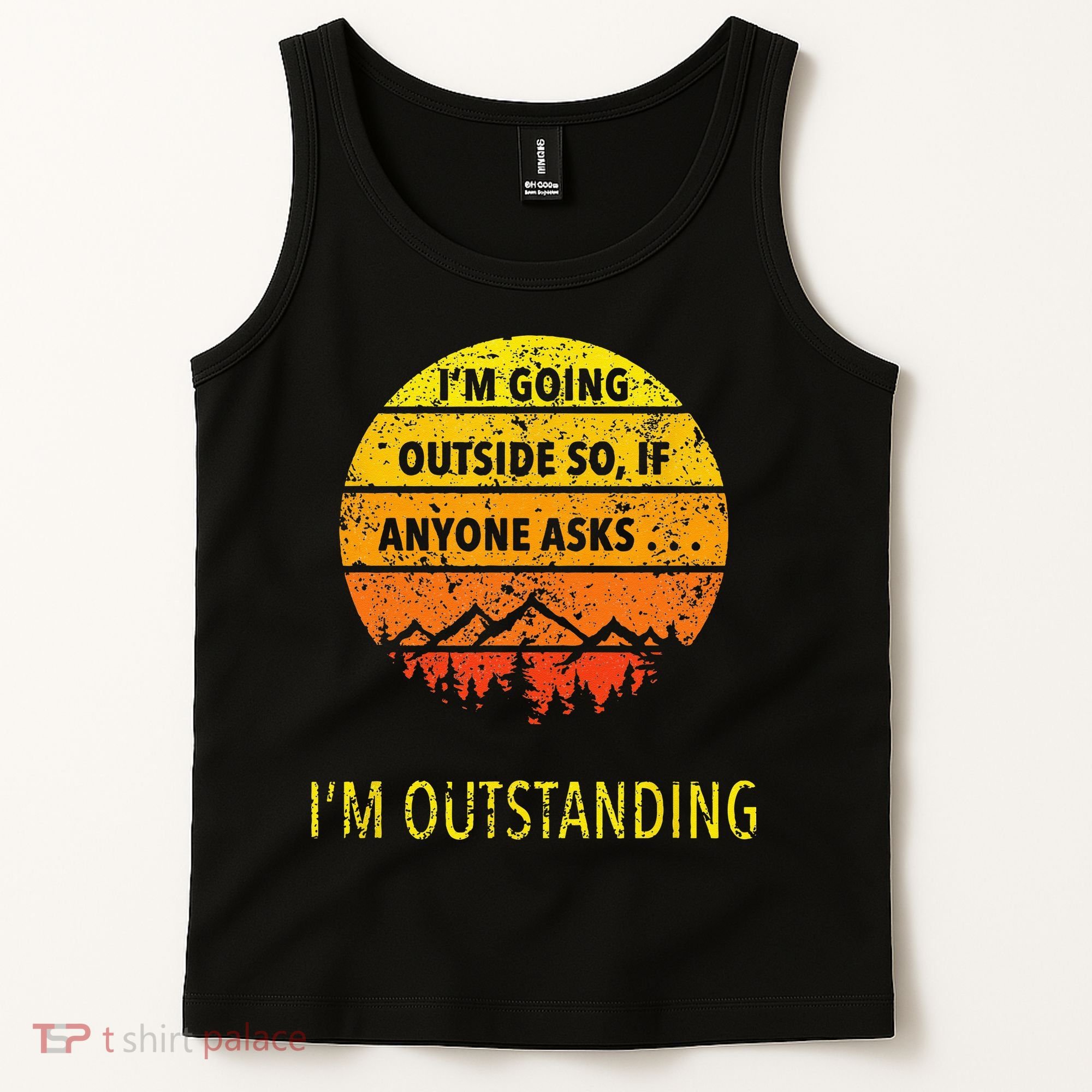 Funny Outdoor Dad Joke Pun Im Outstanding Tank Top
