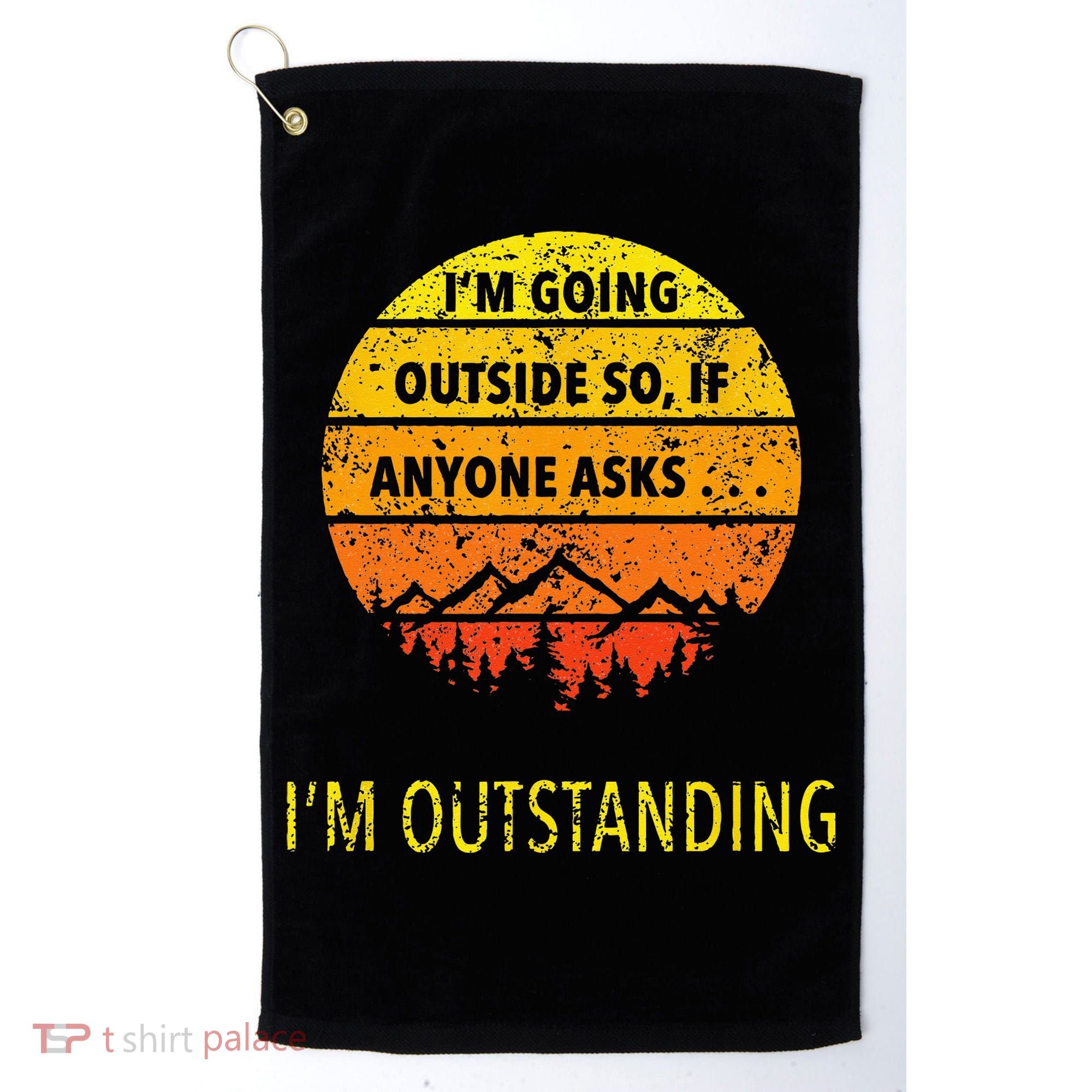 Funny Outdoor Dad Joke Pun Im Outstanding Golf Towel