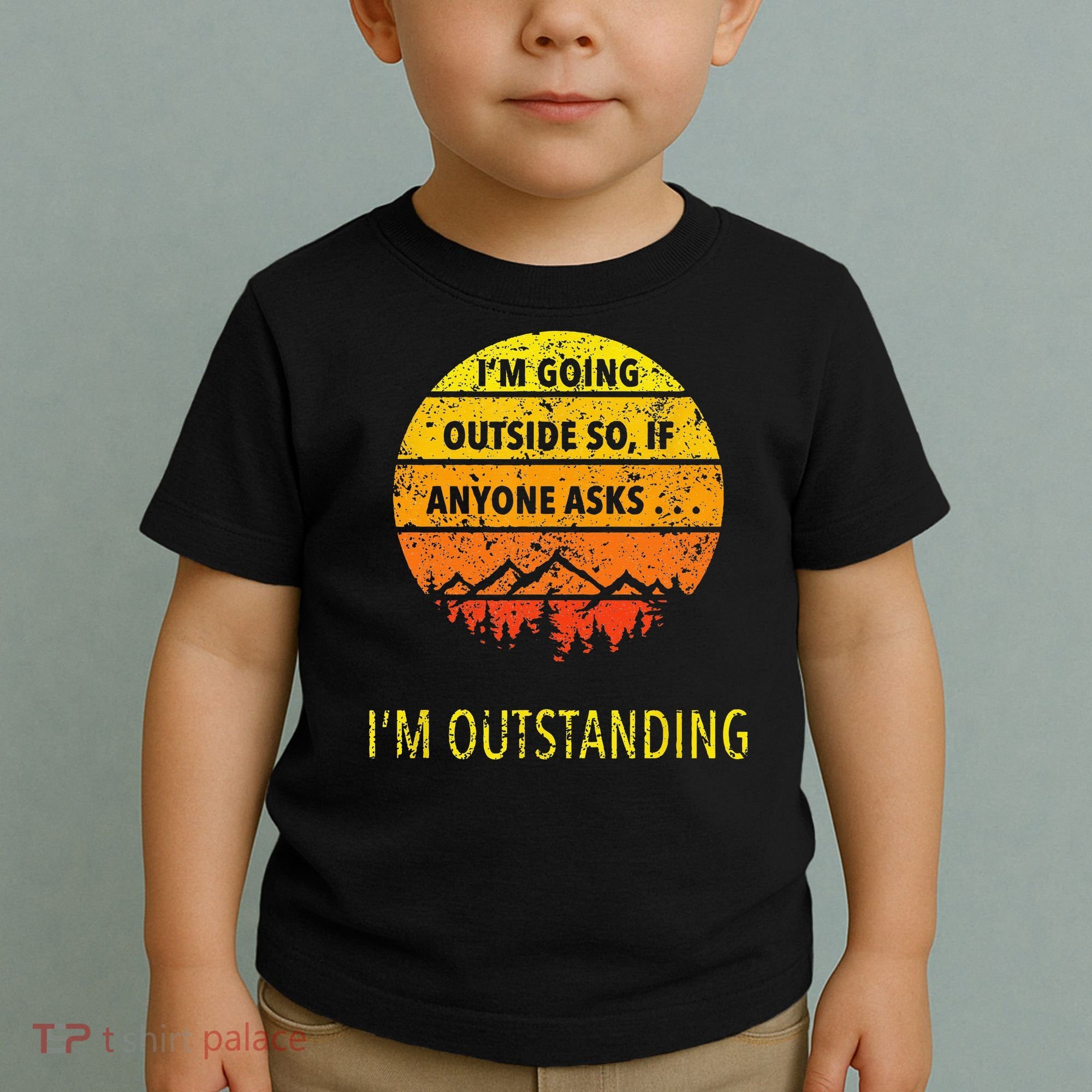 Funny Outdoor Dad Joke Pun Im Outstanding Toddler T-Shirt