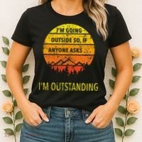 Funny Outdoor Dad Joke Pun Im Outstanding Women's T-Shirt thumb 2