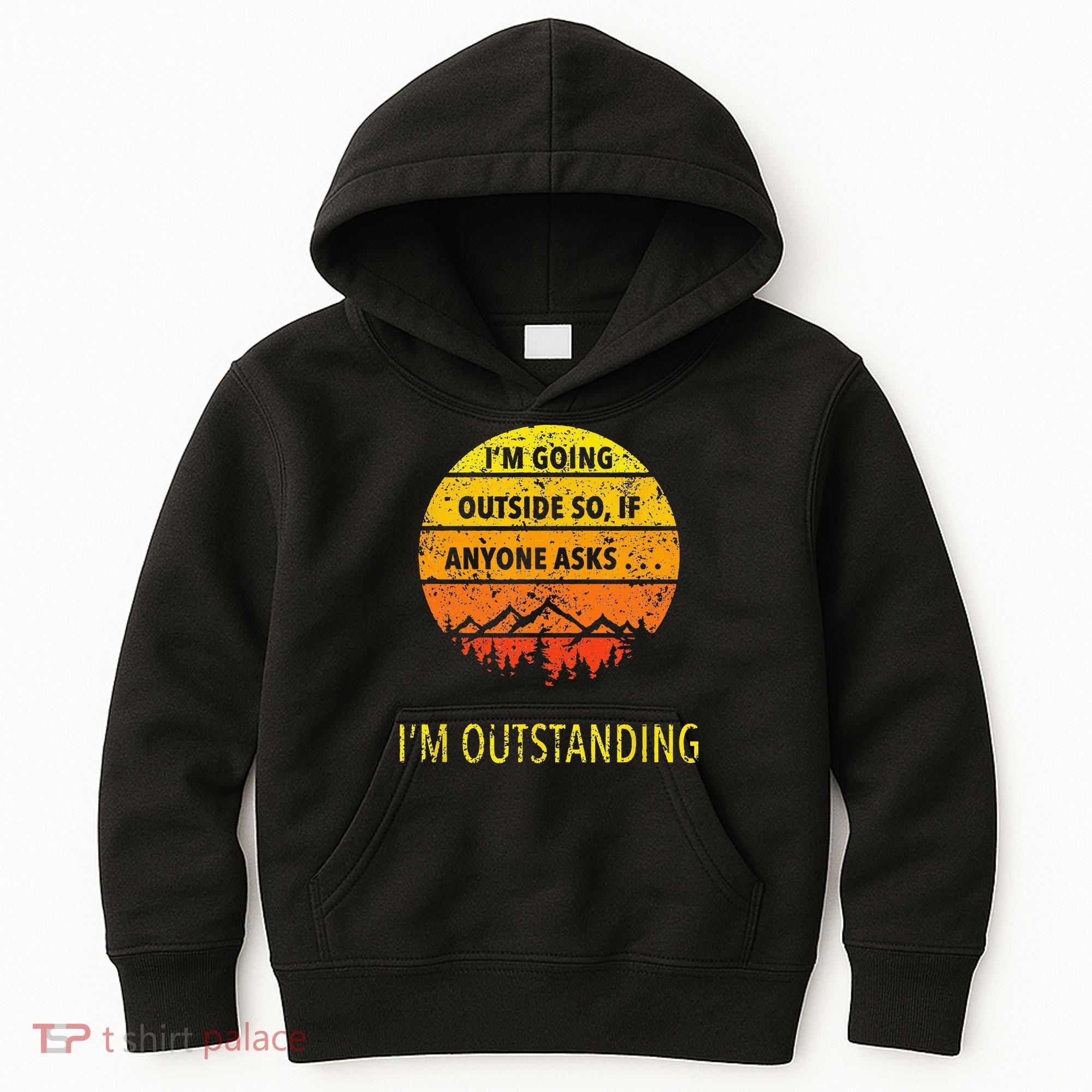 Funny Outdoor Dad Joke Pun Im Outstanding Kids Hoodie