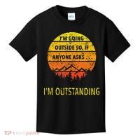 Funny Outdoor Dad Joke Pun Im Outstanding Kids T-Shirt thumb 0