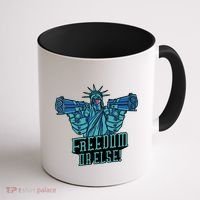 Freedom Or Else Statue Of Liberty Dual Guns Coffee Mug thumb 1