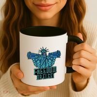 Freedom Or Else Statue Of Liberty Dual Guns Coffee Mug thumb 3
