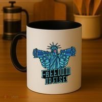 Freedom Or Else Statue Of Liberty Dual Guns Coffee Mug thumb 4