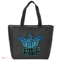 Freedom Or Else Statue Of Liberty Dual Guns Tote Bag thumb 0
