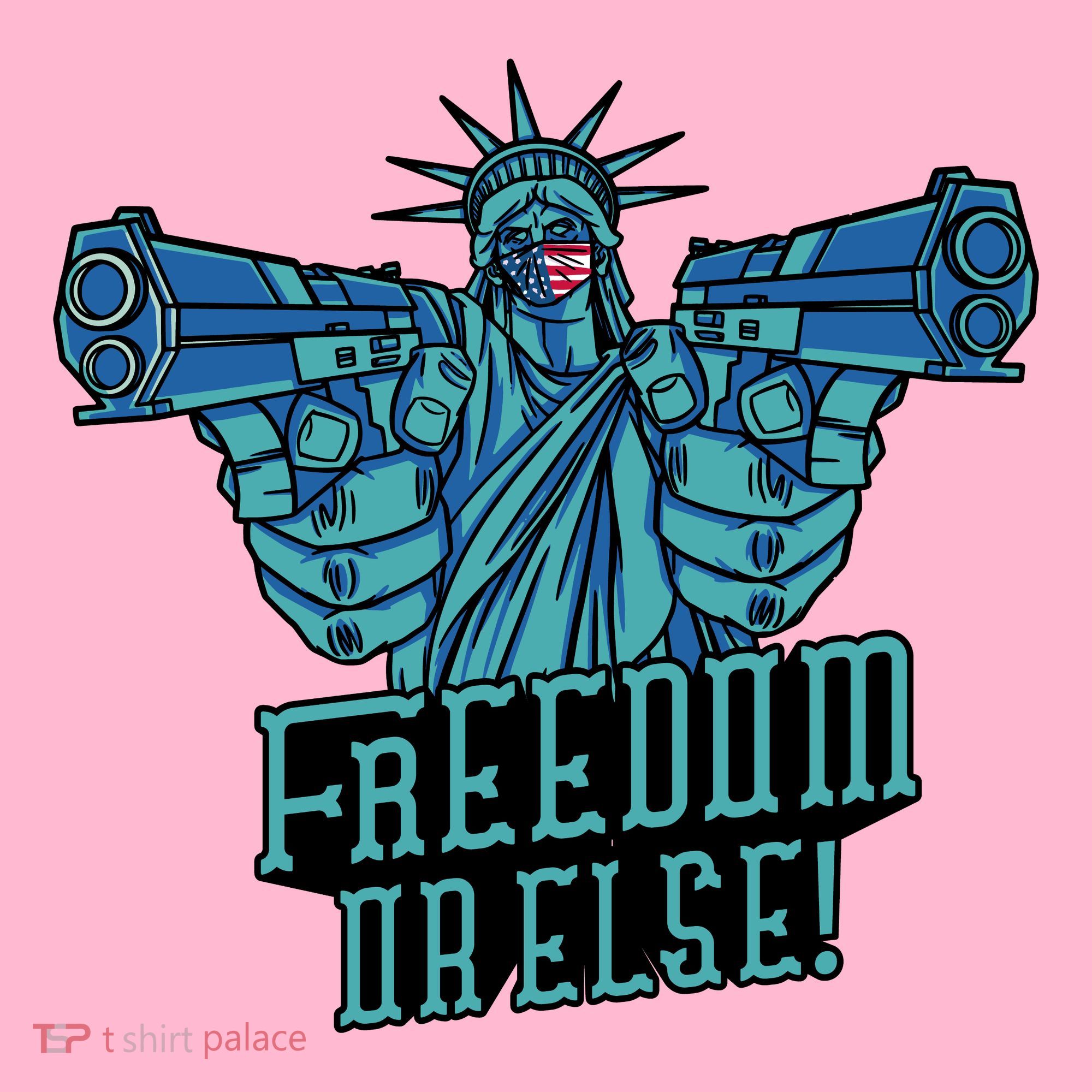 Freedom Or Else Statue Of Liberty Dual Guns Doggie Tank