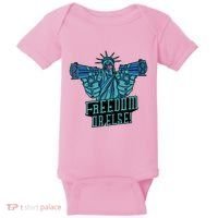 Freedom Or Else Statue Of Liberty Dual Guns Baby Bodysuit thumb 0