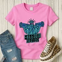 Freedom Or Else Statue Of Liberty Dual Guns Women's T-Shirt thumb 3