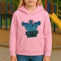 Freedom Or Else Statue Of Liberty Dual Guns Kids Hoodie thumb 3