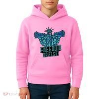 Freedom Or Else Statue Of Liberty Dual Guns Kids Hoodie thumb 4