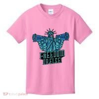 Freedom Or Else Statue Of Liberty Dual Guns Kids T-Shirt thumb 0