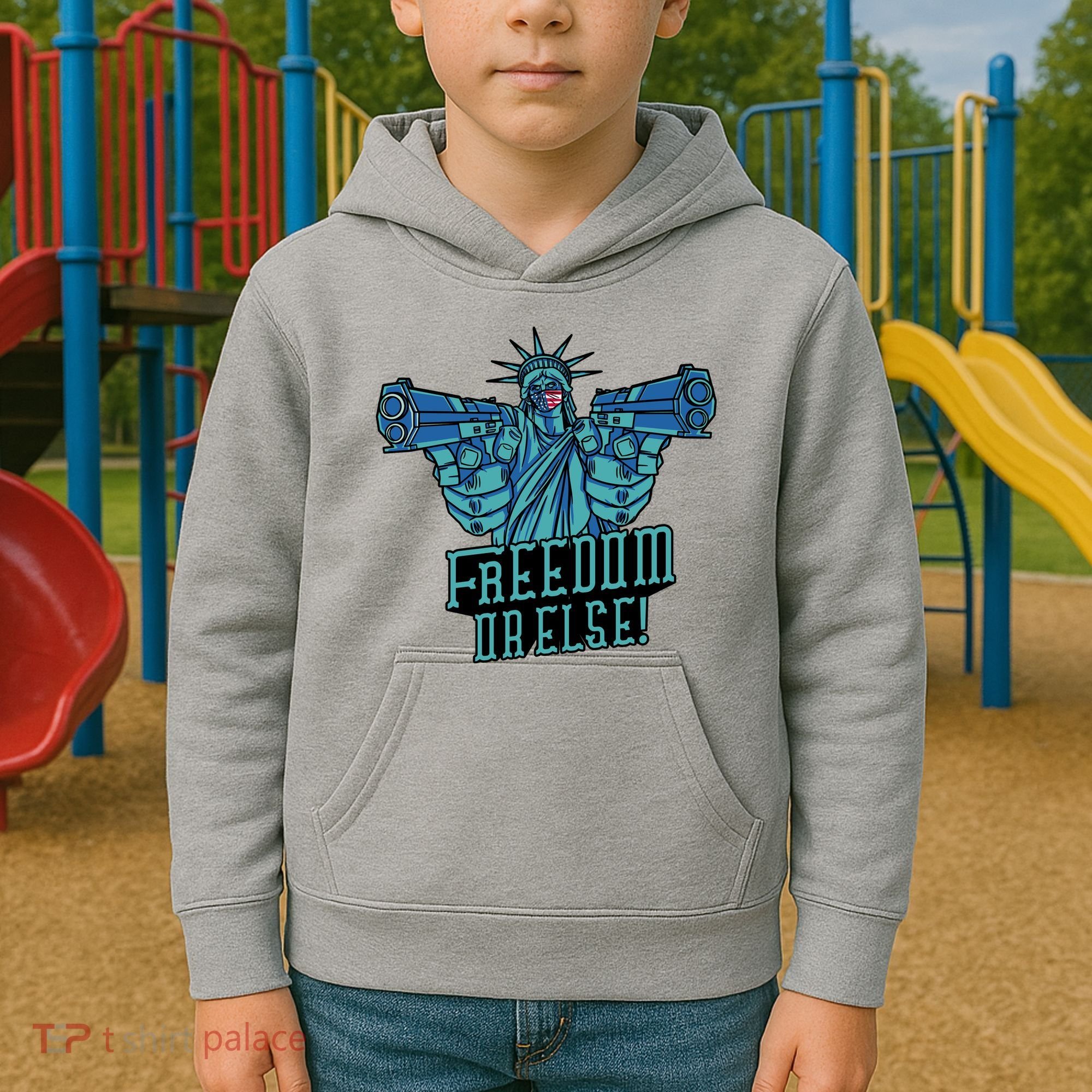 Freedom Or Else Statue Of Liberty Kids Hoodie