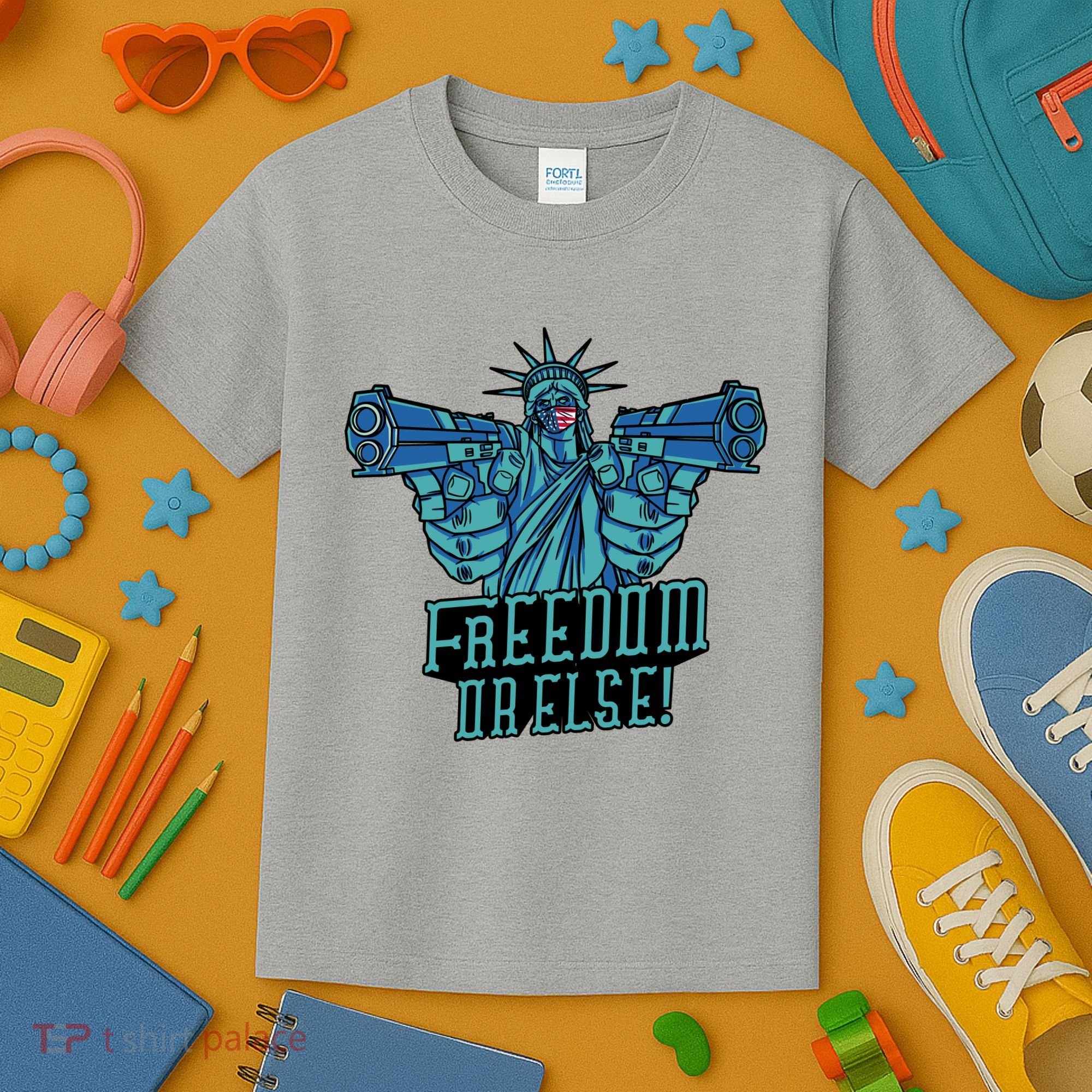 Freedom Or Else Statue Of Liberty Kids T-Shirt