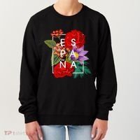 Flowers Of EspañA Spain Word Art Spanish Pride Women's Sweatshirt thumb 0