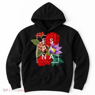Flowers Of EspañA Spain Word Art Spanish Pride Hoodie