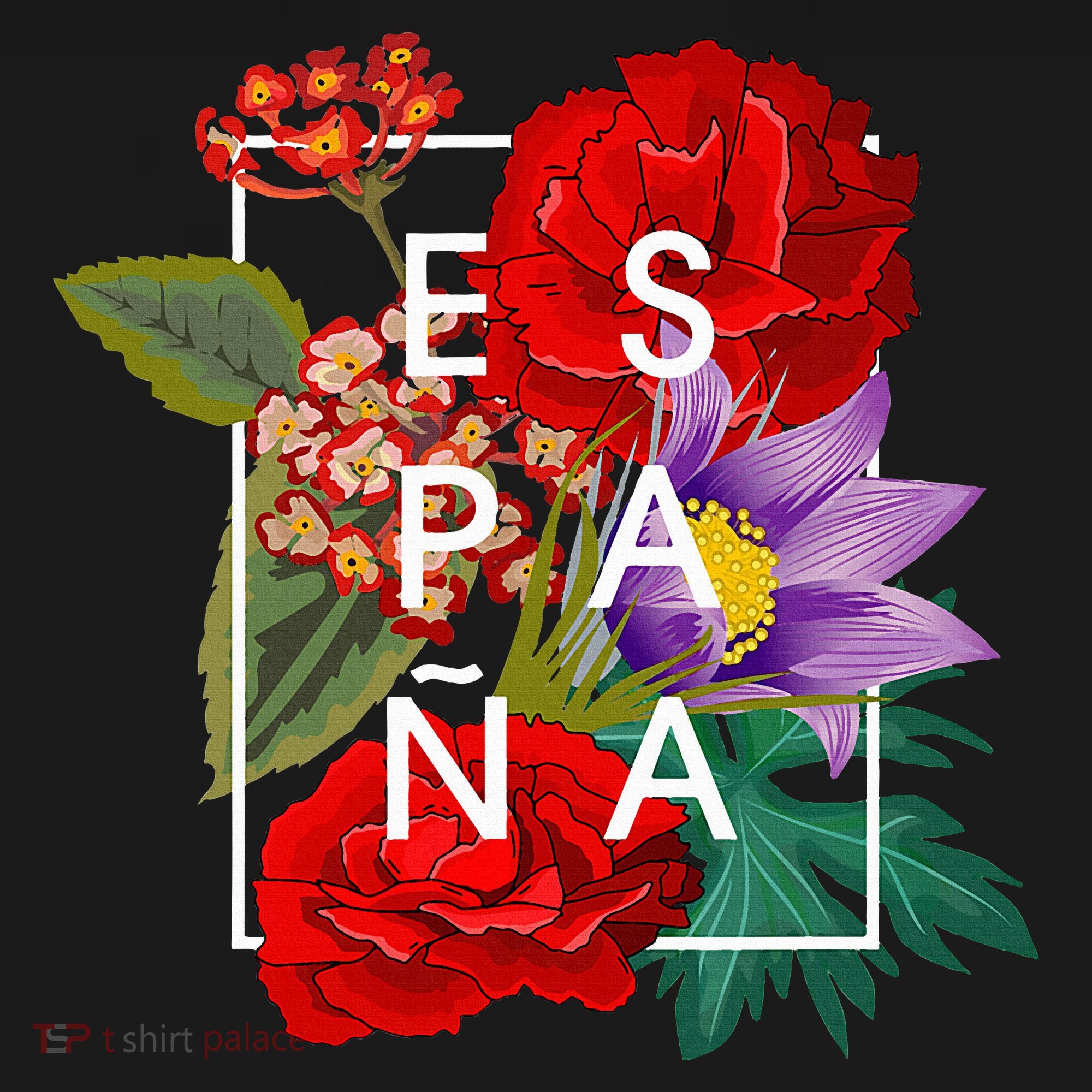 Flowers Of EspañA Spain Word Art Spanish Pride Long Sleeve Shirt