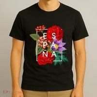 Flowers Of EspañA Spain Word Art Spanish Pride T-Shirt thumb 3