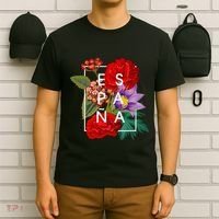 Flowers Of EspañA Spain Word Art Spanish Pride T-Shirt thumb 6