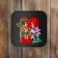 Flowers Of EspañA Spain Word Art Spanish Pride Coaster thumb 0