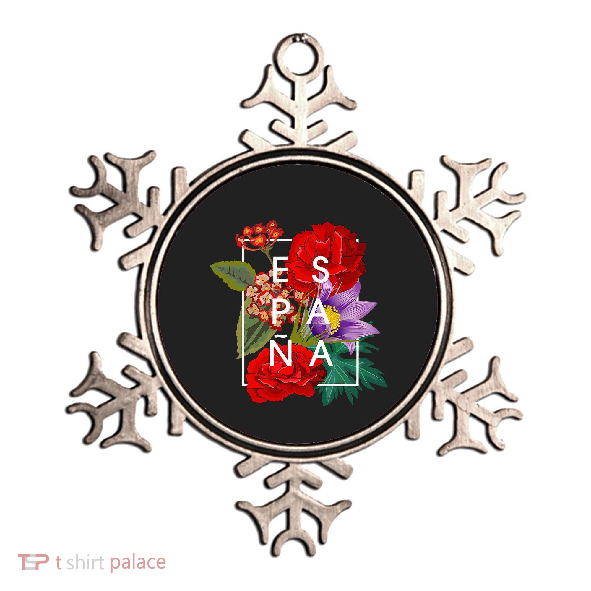 Flowers Of EspañA Spain Word Art Spanish Pride Ornament