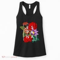 Flowers Of EspañA Spain Word Art Spanish Pride Women's Tank Top thumb 0