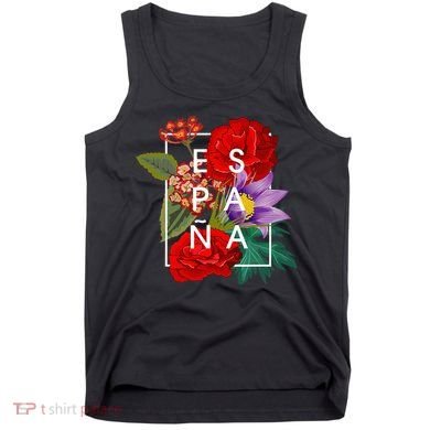 Flowers Of EspañA Spain Word Art Spanish Pride Tank Top