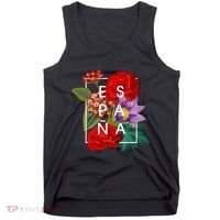 Flowers Of EspañA Spain Word Art Spanish Pride Tank Top thumb 0