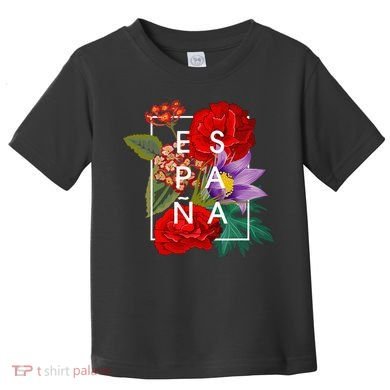 Flowers Of EspañA Spain Word Art Spanish Pride Toddler T-Shirt