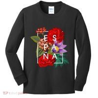 Flowers Of EspañA Spain Word Art Spanish Pride Kids Long Sleeve Shirt thumb 0