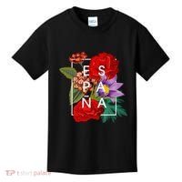 Flowers Of EspañA Spain Word Art Spanish Pride Kids T-Shirt thumb 0