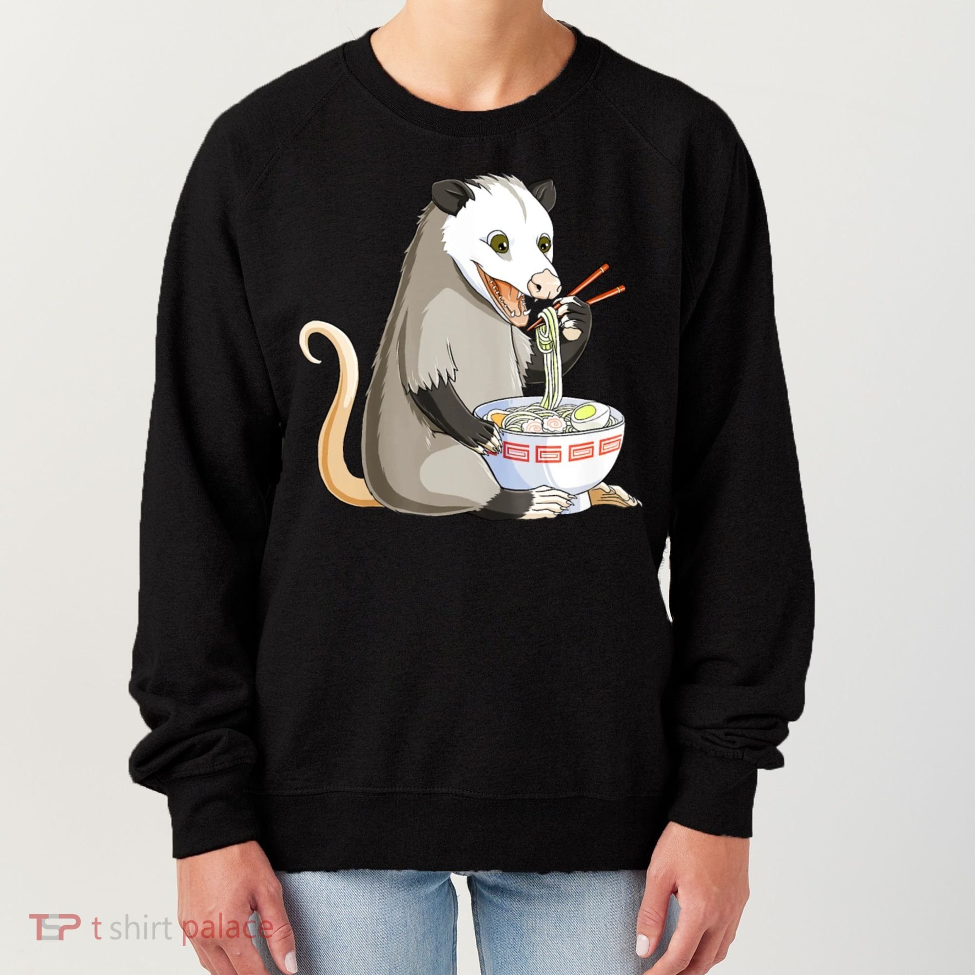 Funny Opossum Eating Ramen Women's Sweatshirt