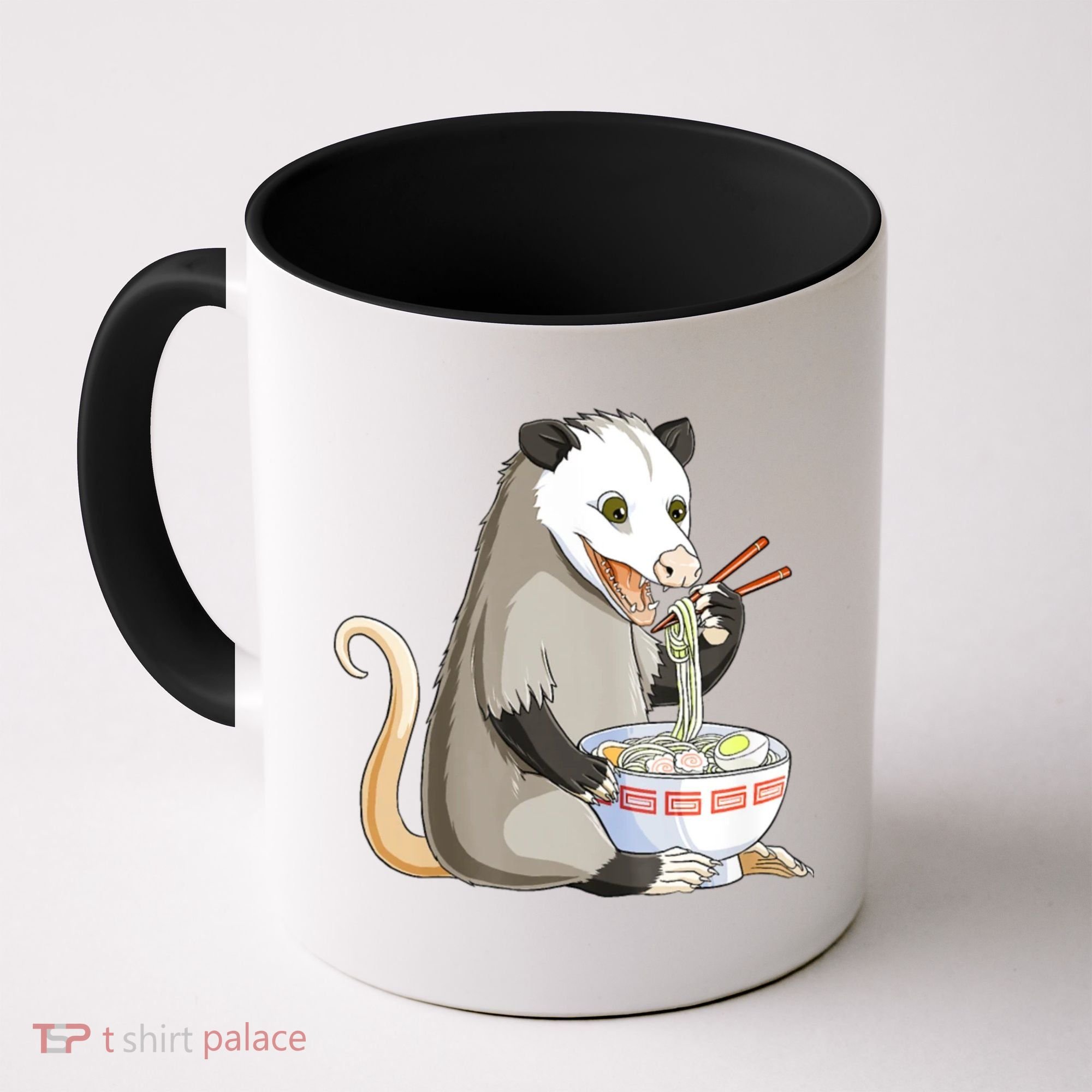Funny Opossum Eating Ramen Coffee Mug