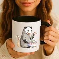 Funny Opossum Eating Ramen Coffee Mug thumb 3