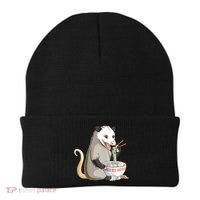 Funny Opossum Eating Ramen Beanie thumb 0