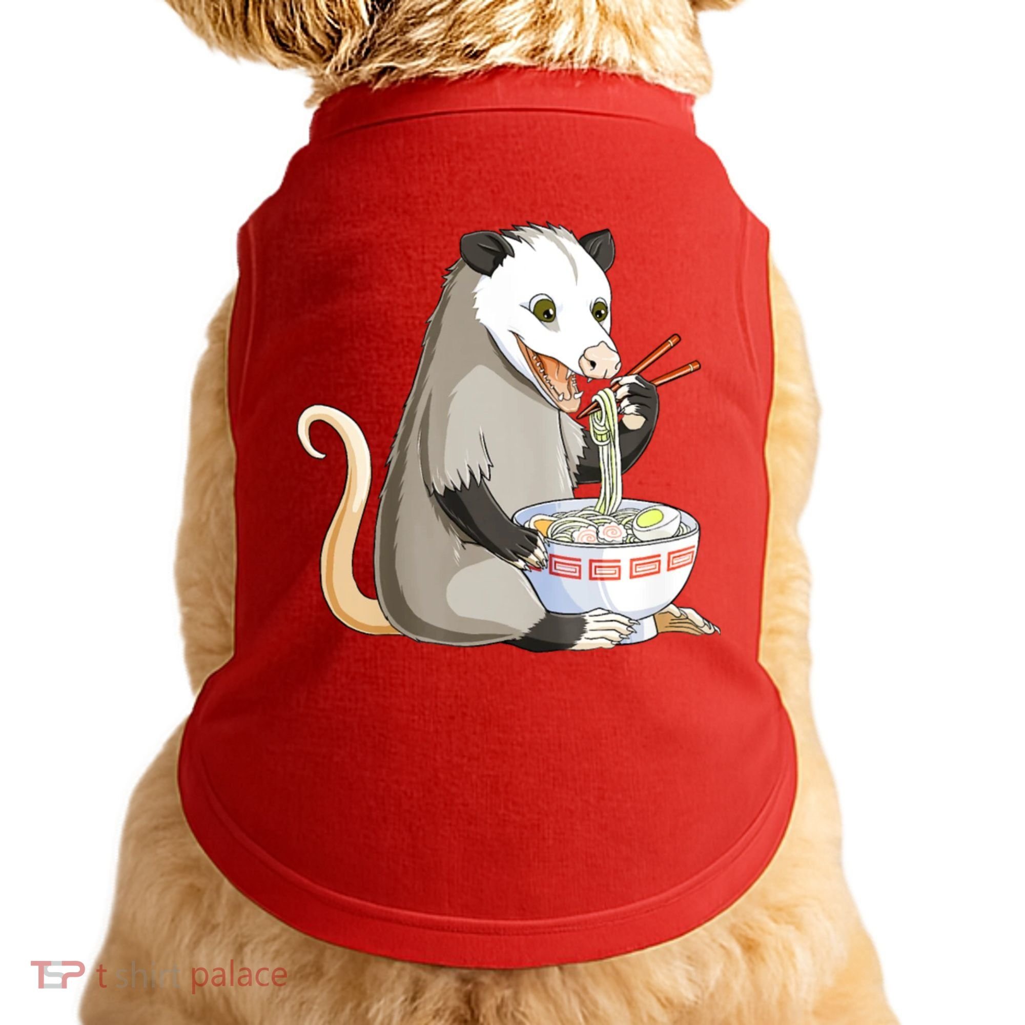 Funny Opossum Eating Ramen Doggie Tank