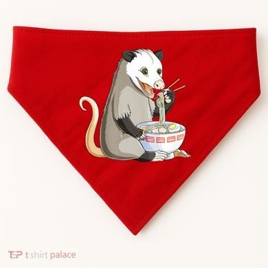 Funny Opossum Eating Ramen USA-Made Doggie Bandana