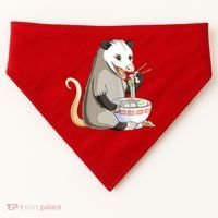 Funny Opossum Eating Ramen USA-Made Doggie Bandana thumb 0