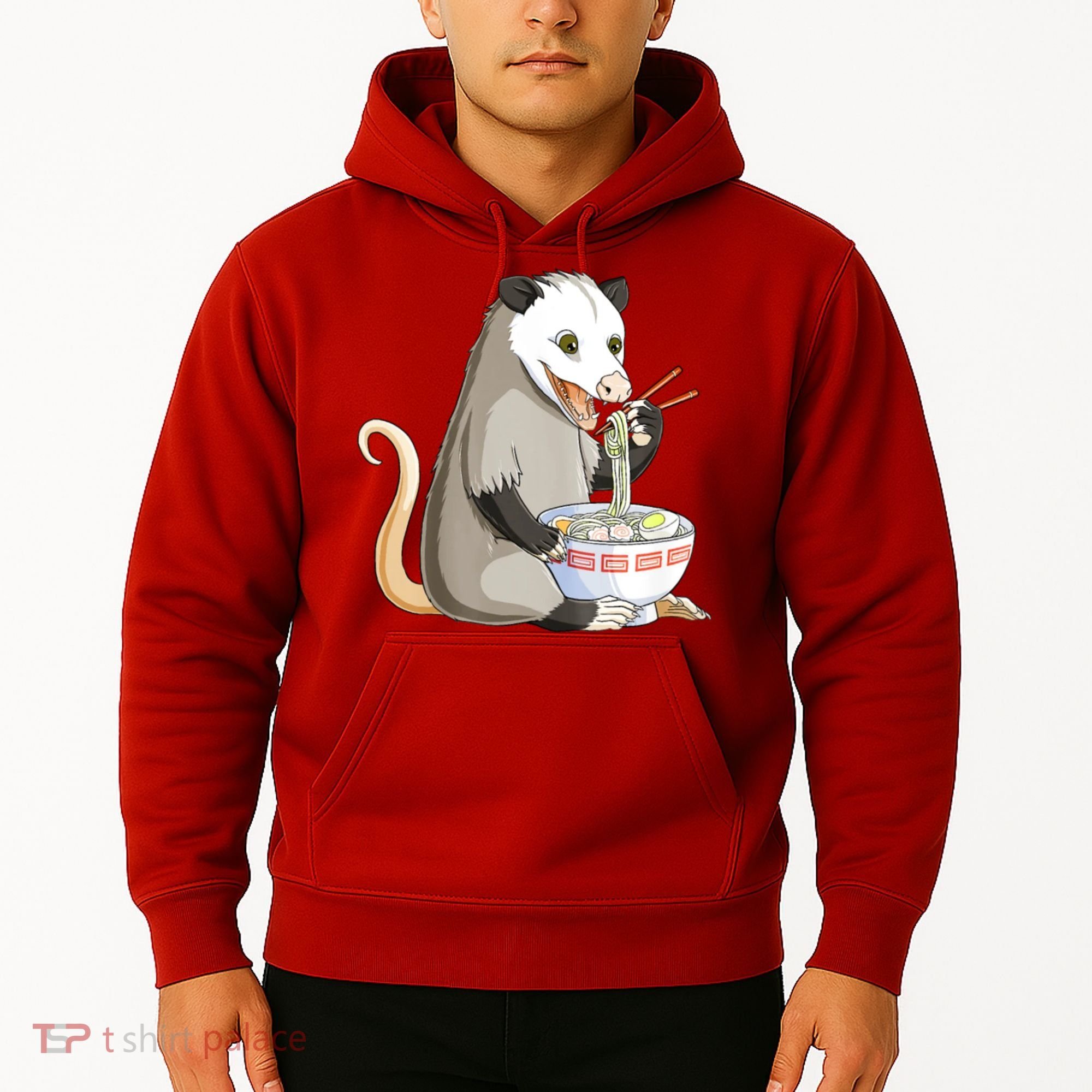 Funny Opossum Eating Ramen Hoodie