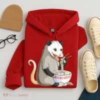 Funny Opossum Eating Ramen Hoodie thumb 4