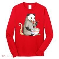 Funny Opossum Eating Ramen Long Sleeve Shirt thumb 0