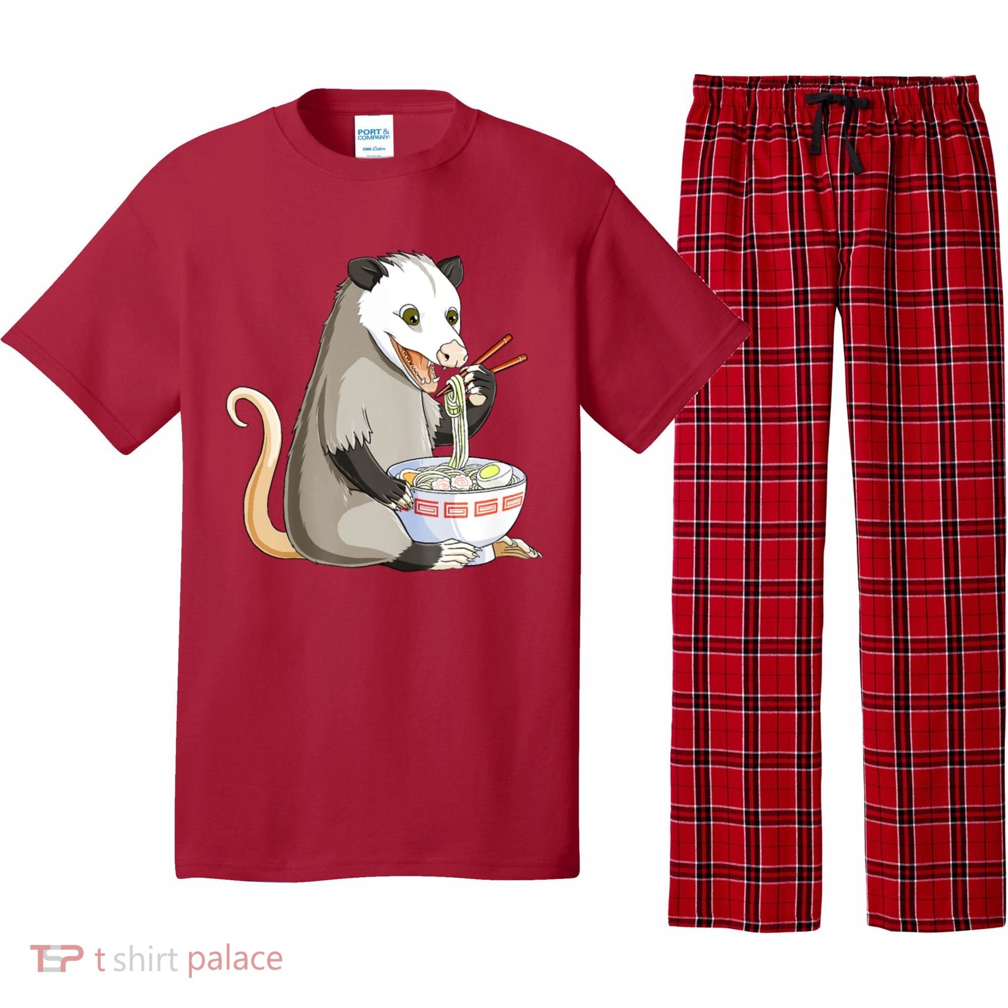 Funny Opossum Eating Ramen Pajama Set