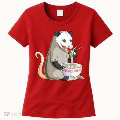 Funny Opossum Eating Ramen Women's T-Shirt