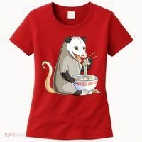 Funny Opossum Eating Ramen Women's T-Shirt thumb 0