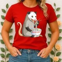 Funny Opossum Eating Ramen Women's T-Shirt thumb 2